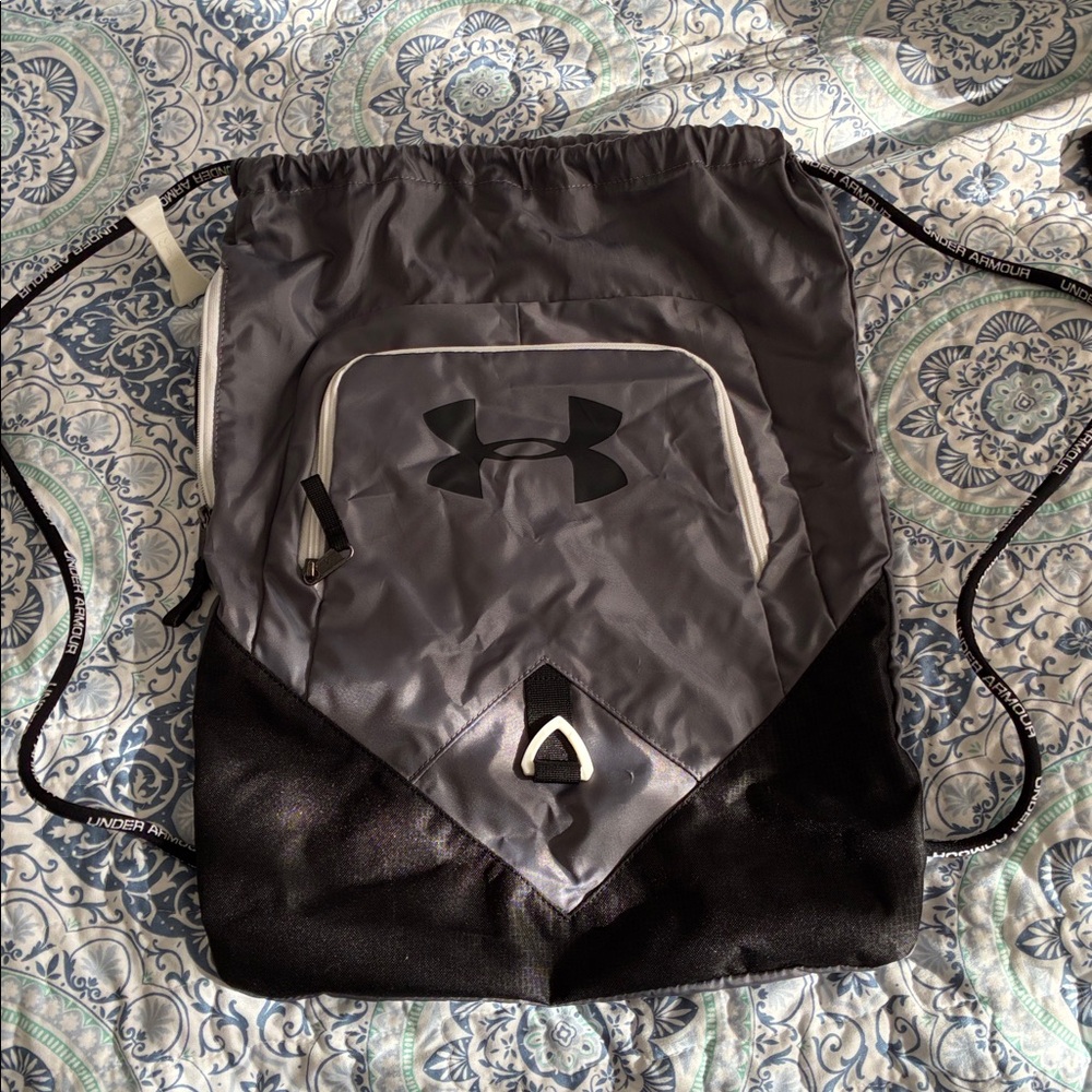 Under Armour Charcoal and Black Drawstring Backpack